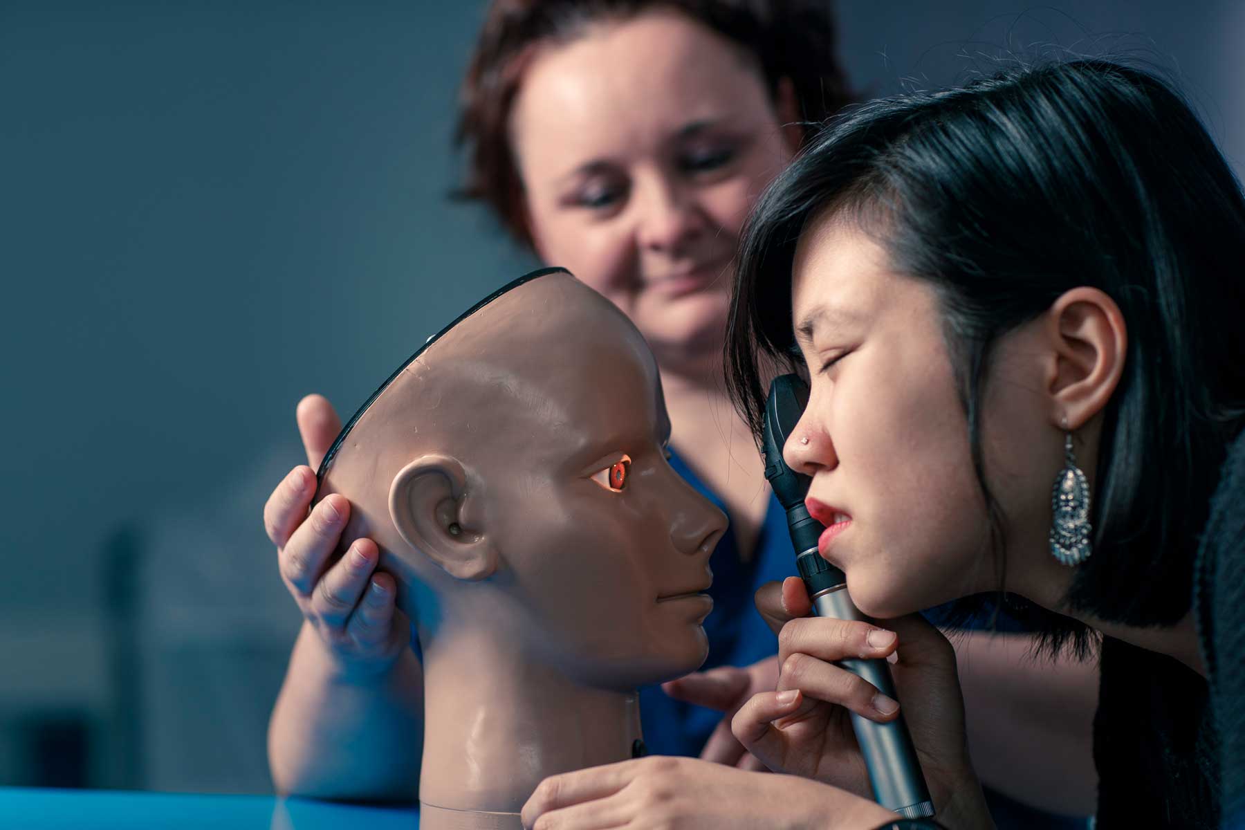 Medical student practicing clinical skills at Castle Hill Hospital, Hull