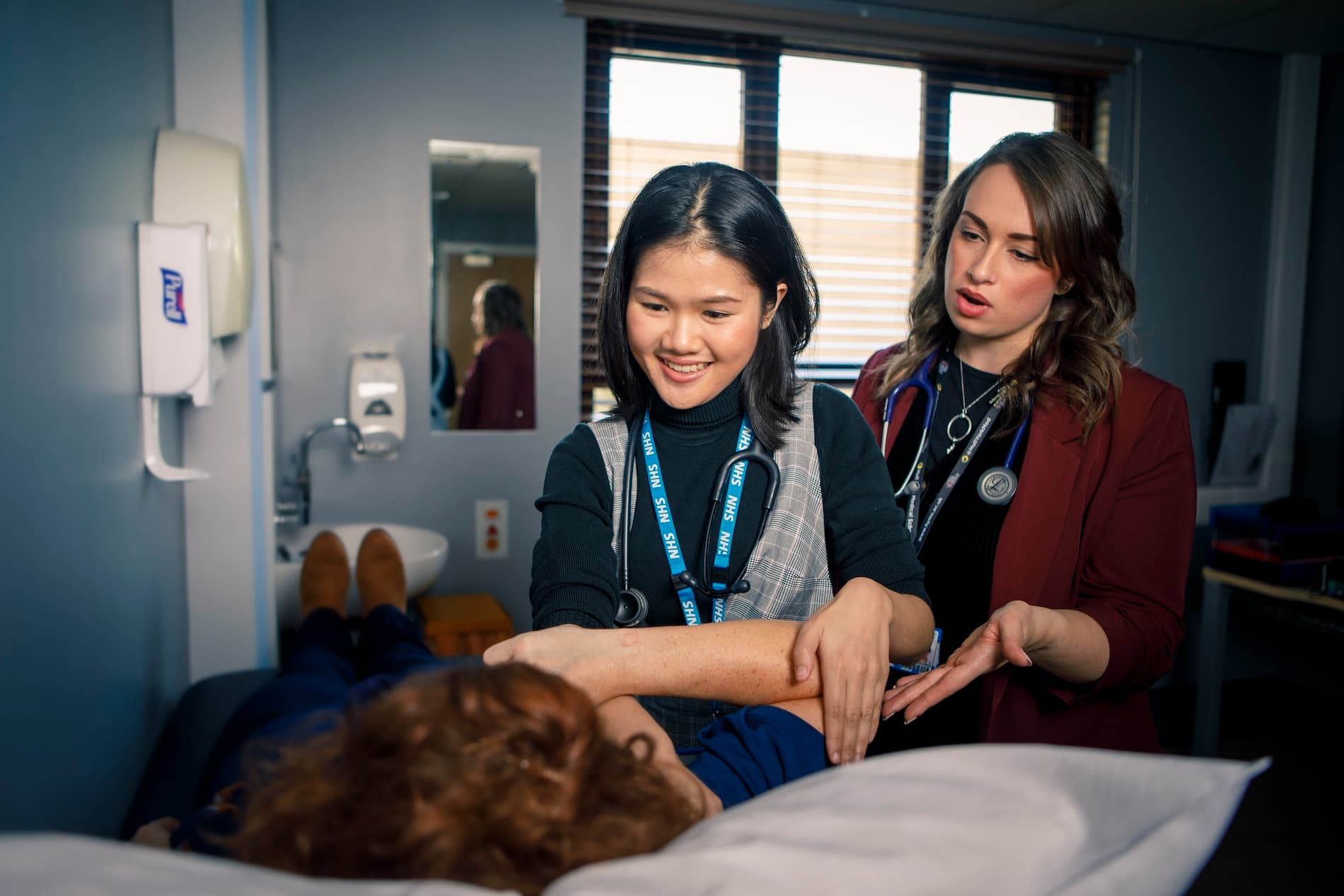 Medicine student on a clinical placement with Dr Laura Cunliffe