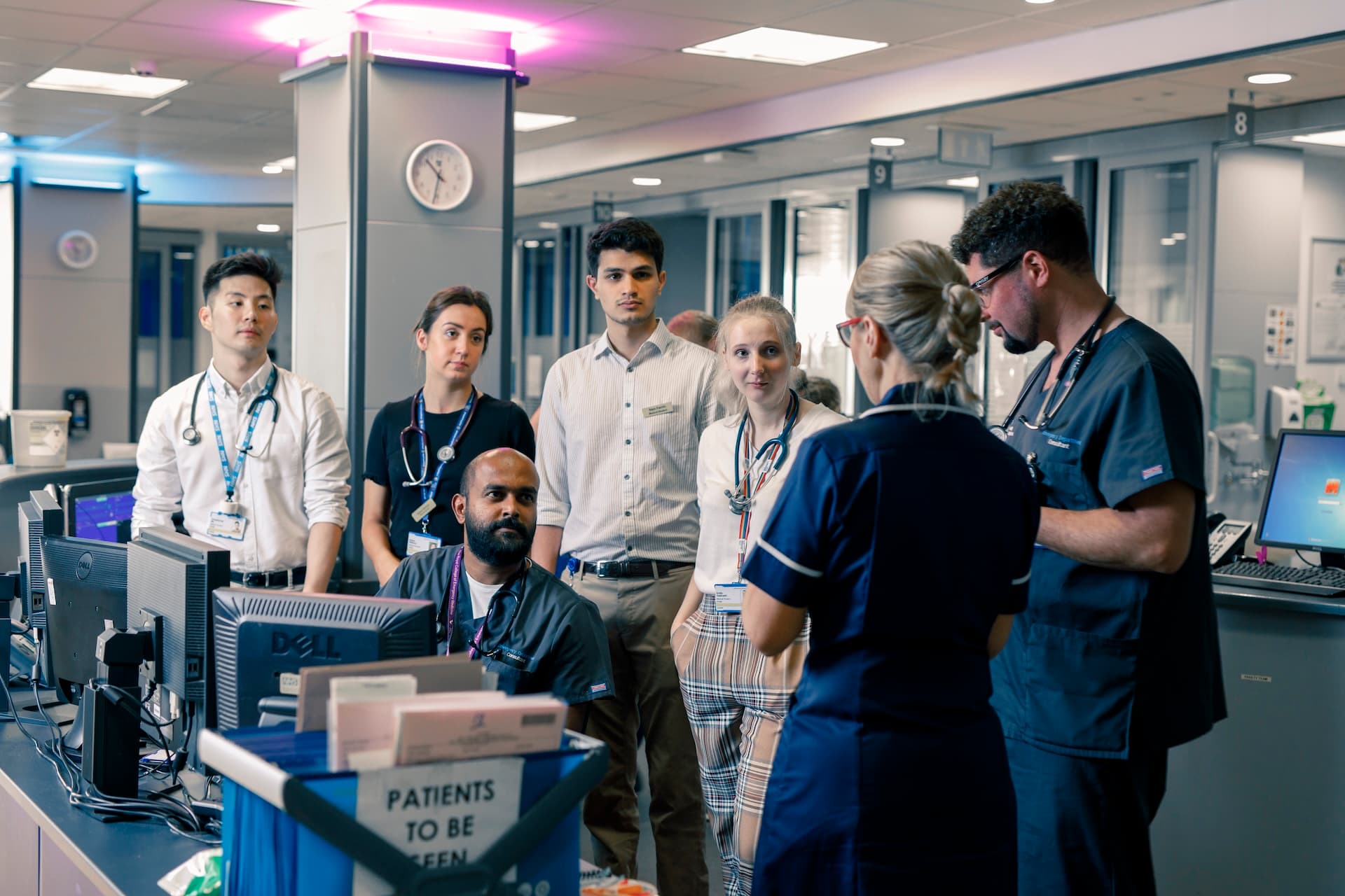 Medicine students in ED at Hull Royal Infirmary