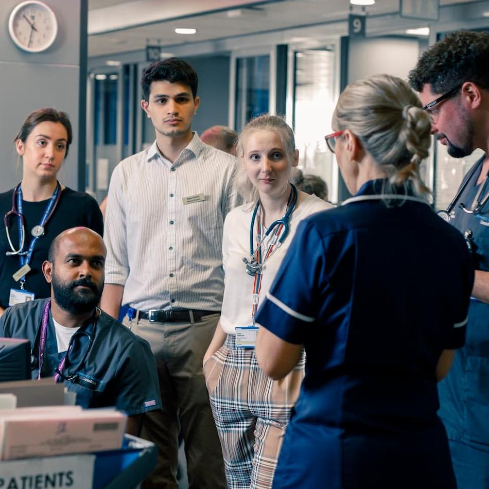 Medicine students in ED at Hull Royal Infirmary