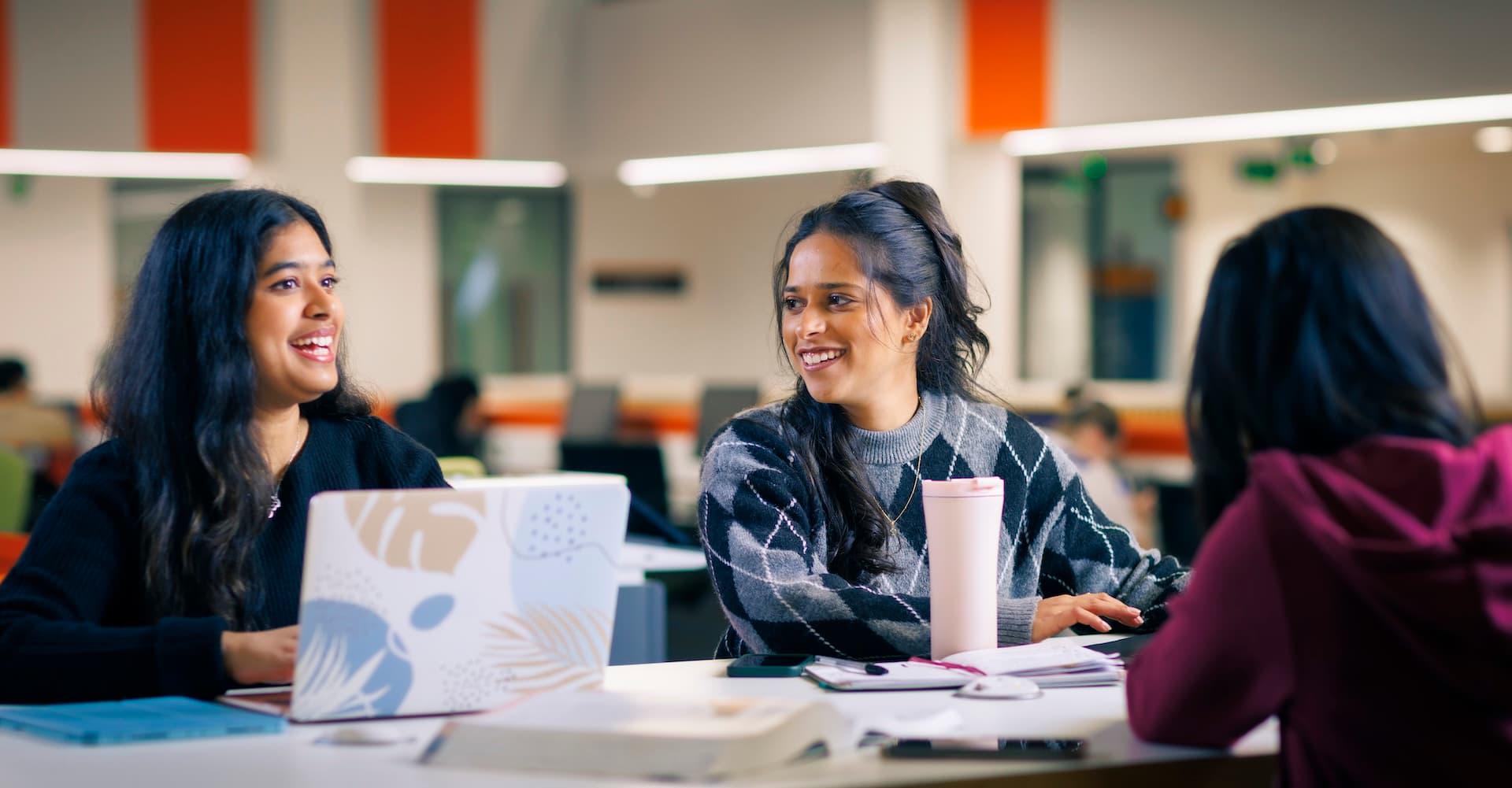 Group Hull York Medical School students working in the Allam Medical Building