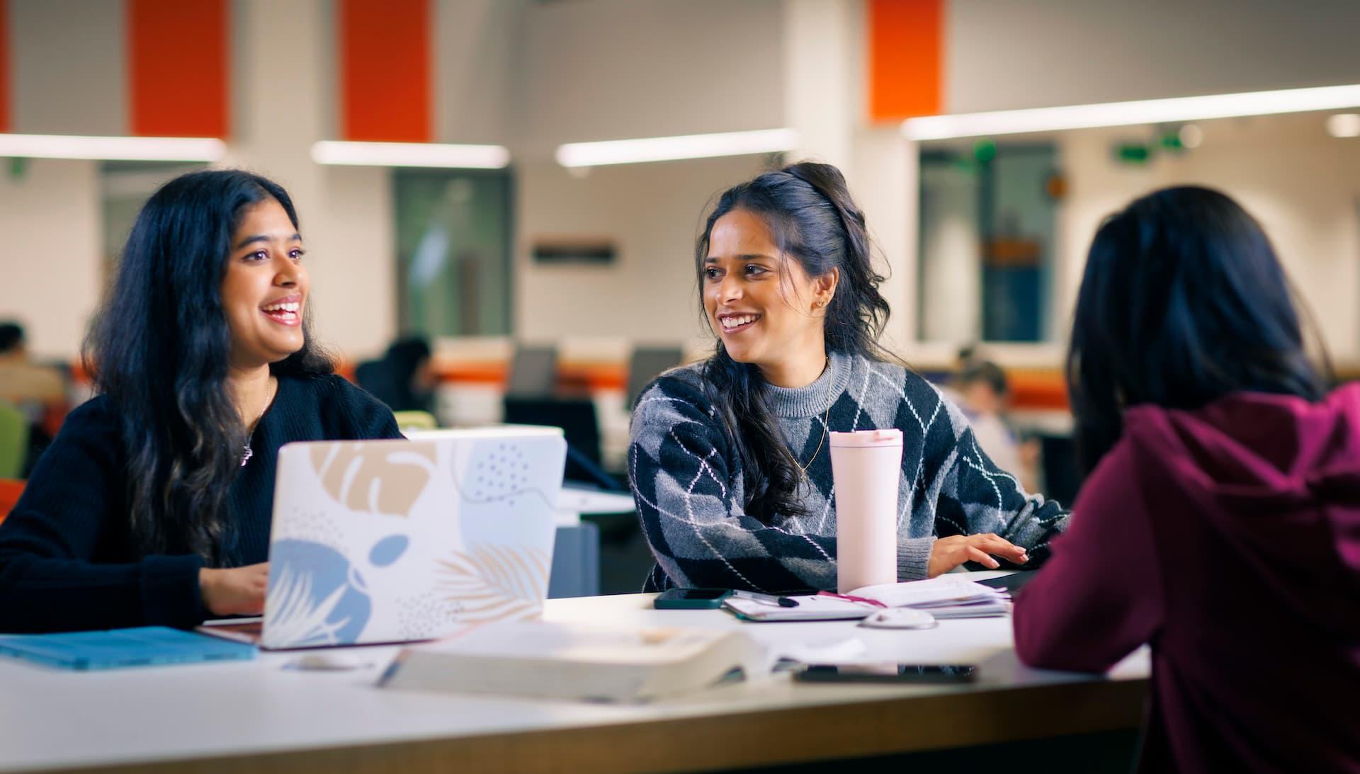 Group Hull York Medical School students working in the Allam Medical Building