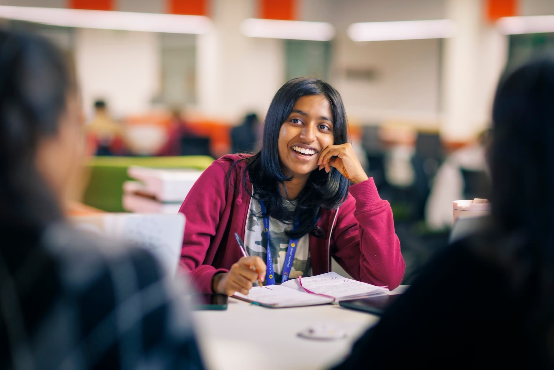 Group Hull York Medical School students working in the Allam Medical Building