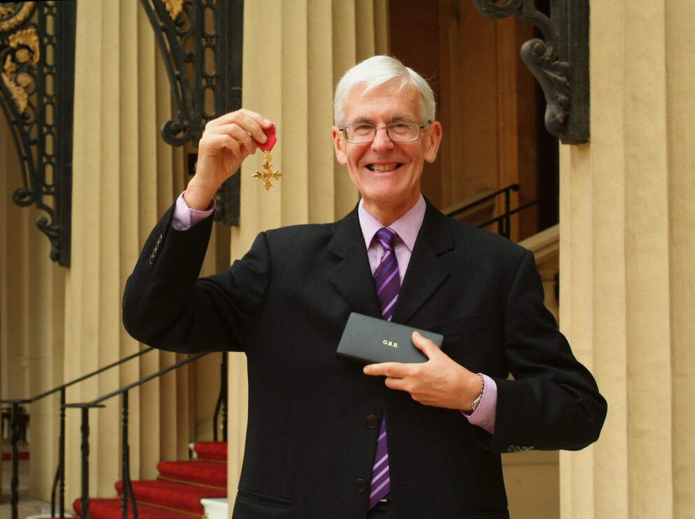 Professor Bill Gillespie receiving an OBE