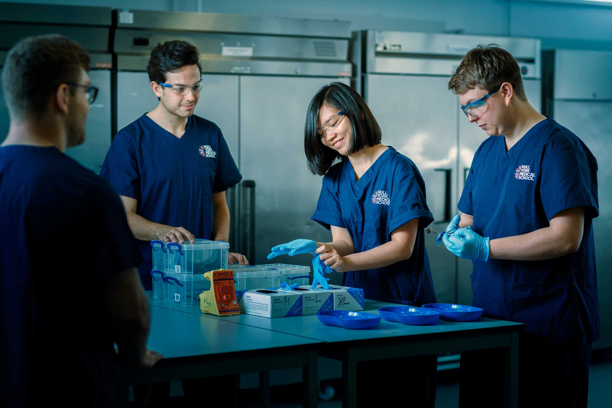 Student preparing for dissection in anatomy