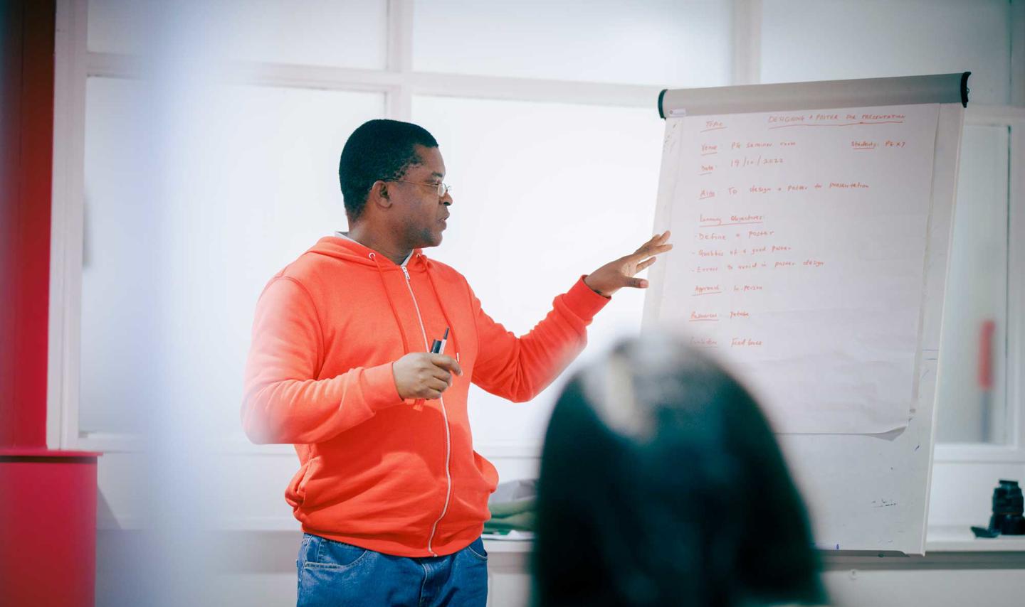 Health Professions Education student doing a presentation