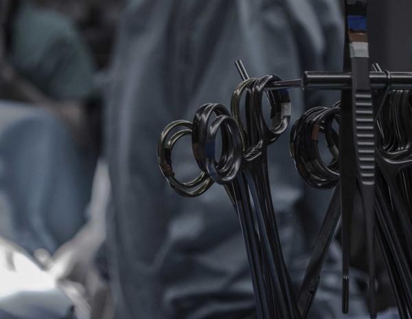 Scissors in an operating theatre