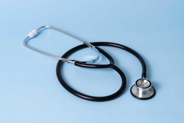 Stethoscope on a blue background